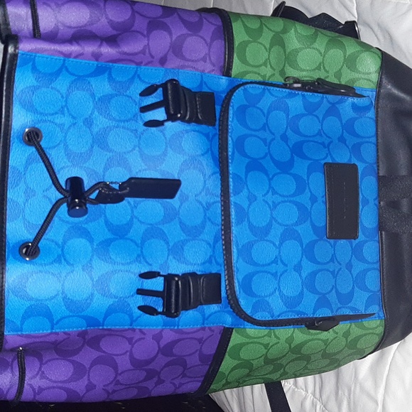 Coach Track Backpack in Signature Colorblock #C9837 - Picture 10 of 15